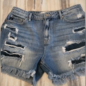 KanCan Blue Distressed Jean Shorts